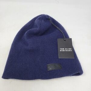 Two Blind Brothers Unisex Ribbed Knit Beanie - Navy - One Size - NWT Hat Cap‎